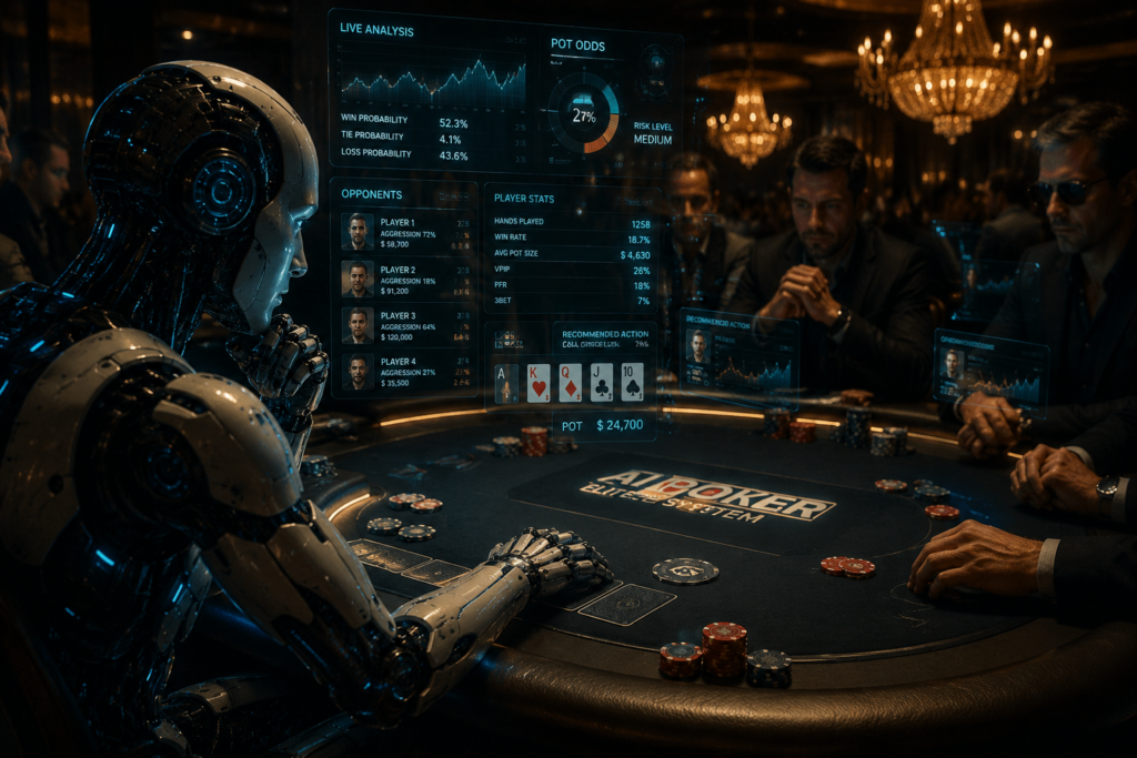 high-level AI poker bot analyzing advanced poker strategy