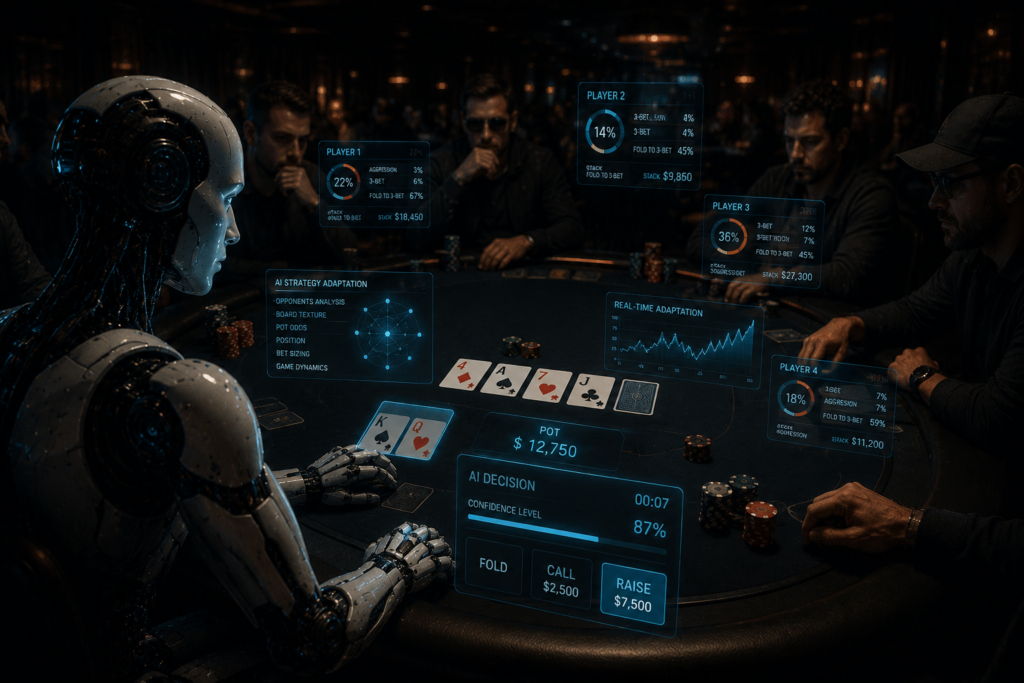 advanced AI poker robot adapting to real-time poker situations