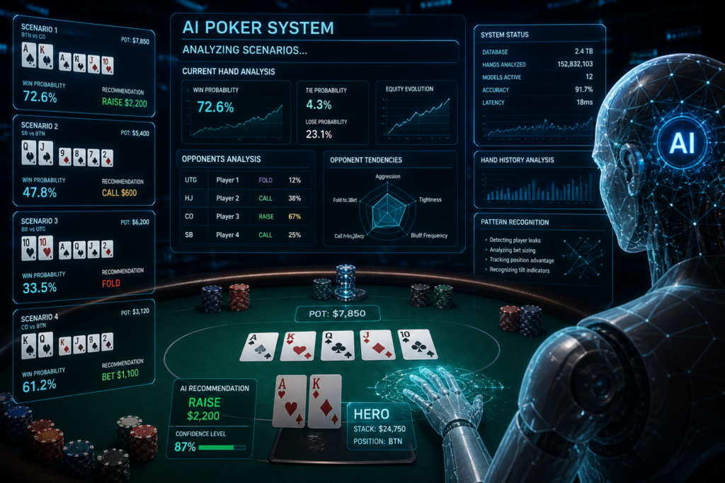 AI poker bot guide showing decision-making process in real time